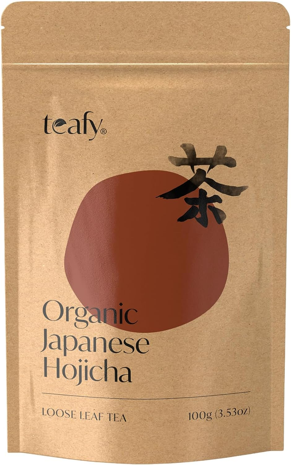 Teafy Organic Hojicha Roasted Green Tea, Japanese Houjicha Tea, from Shizuoka Japan, JAS & USDA Certified Organic Loose Leaf, Low Caffeine, 3.5Oz/100G image number 1