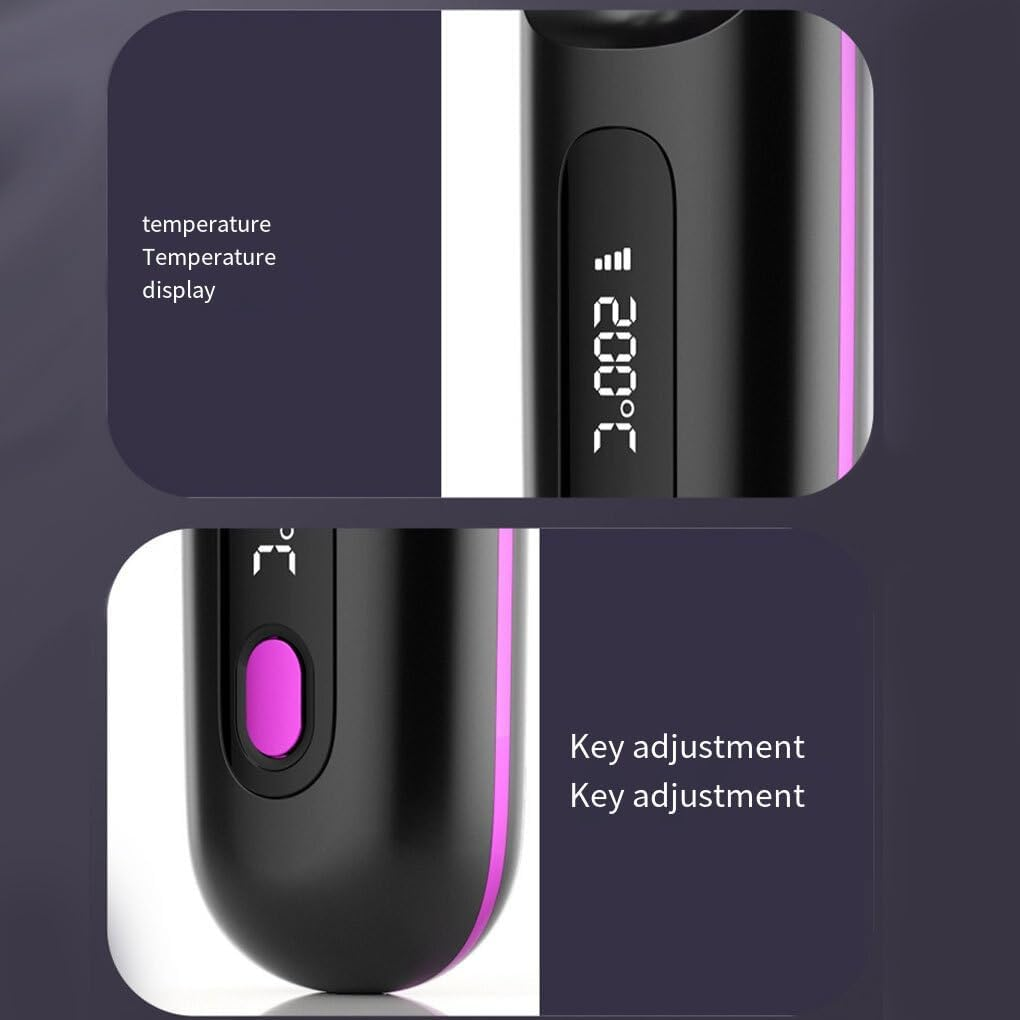 Cordless Hair Straightener Wireless Restraint Portable Straightening Brush Hot Comb for Easy Brush for Anywhere, Black image number 3