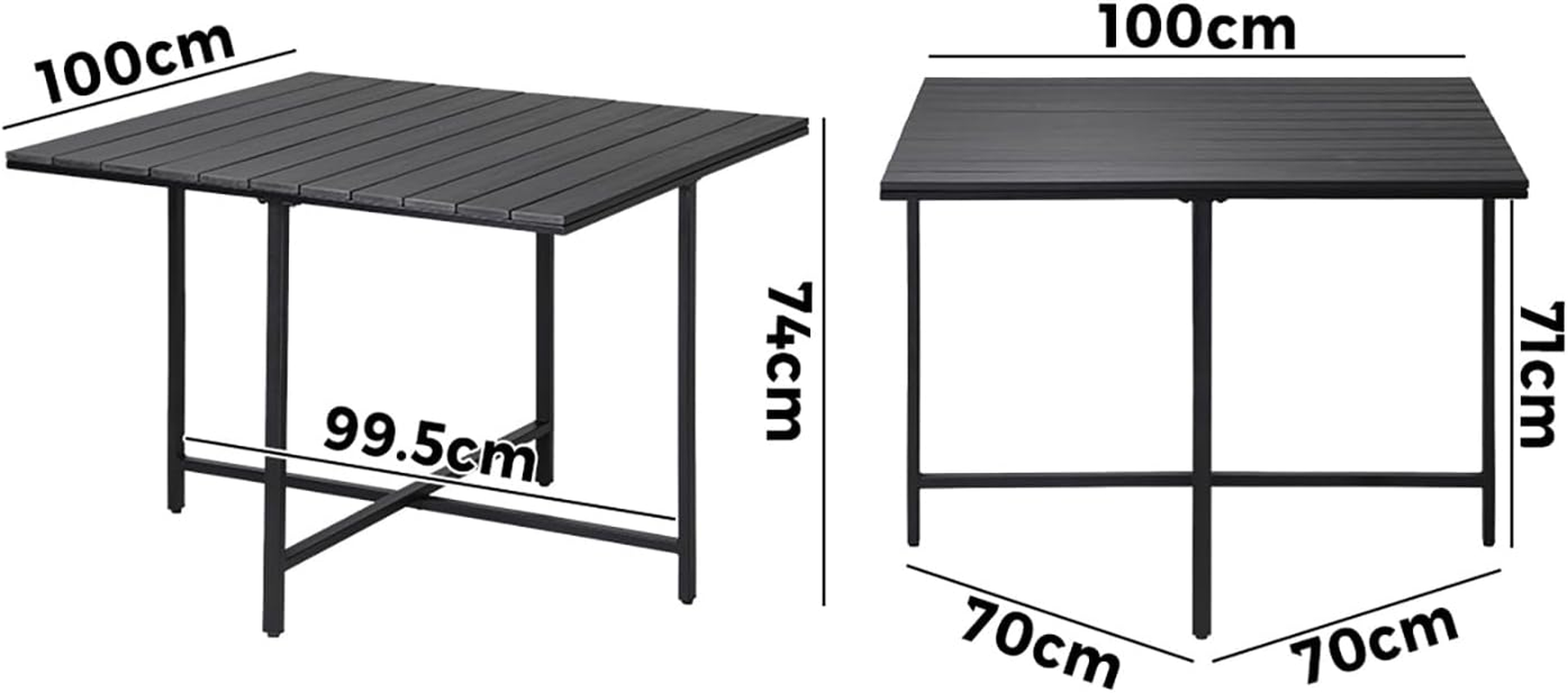 Livsip Outdoor Table Outdoor Furniture Garden Patio Table Black image number 2