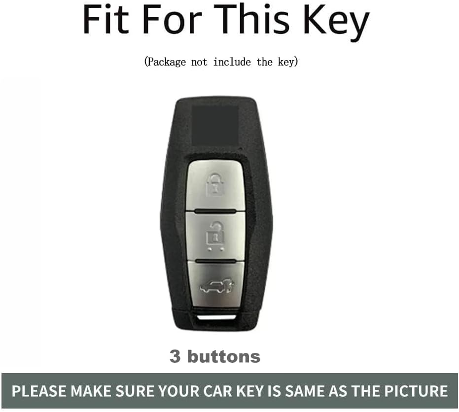 Ontto Alloy Car Key Fob Cover Fit for Mitsubishi Outlander 2022 2023 Smart Key Case Keyring Silicone Key Shell Holder Bag Keychain Protection Accessories Silver A image number 4