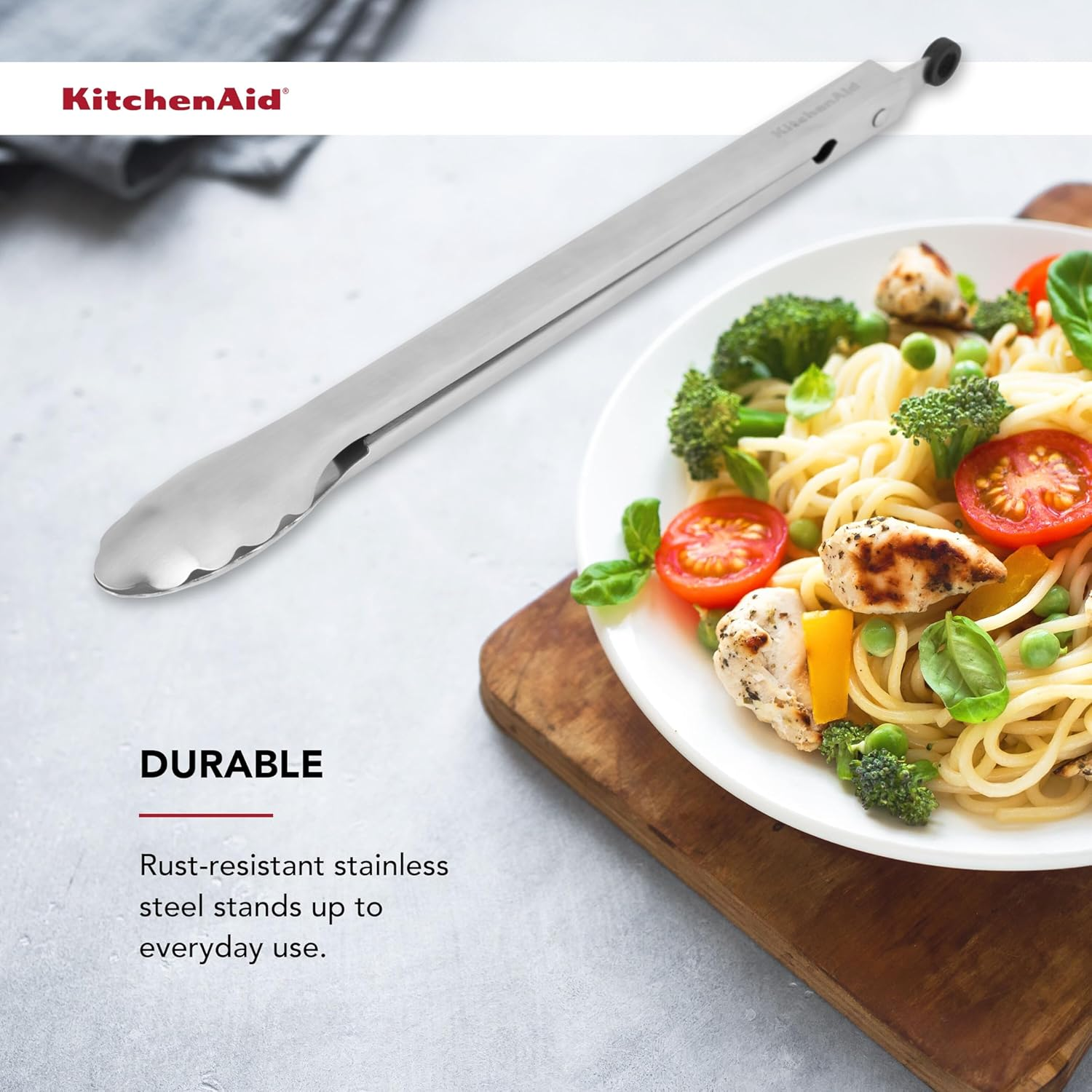 Kitchenaid Stainless Steel Long Tongs, 14 Inch image number 4