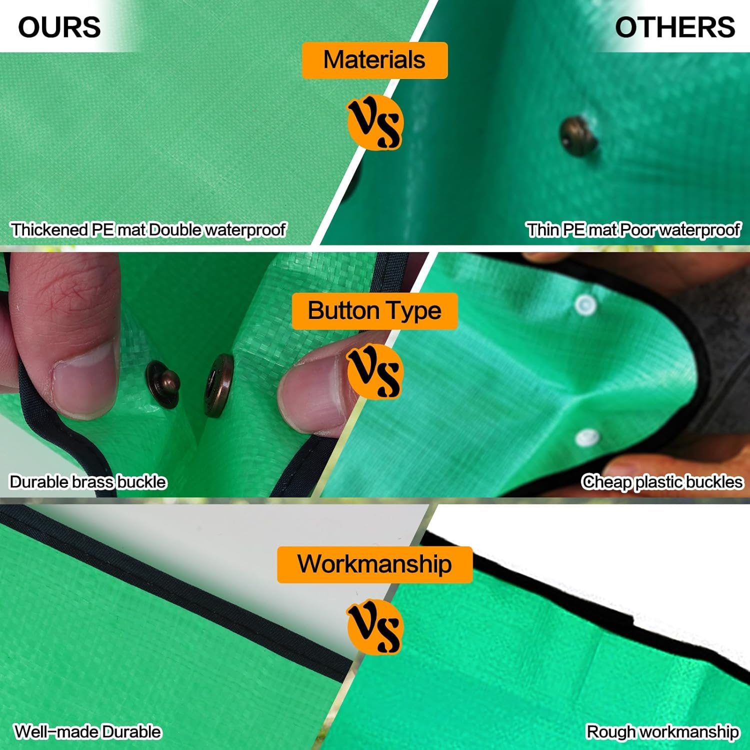 Extra Large Waterproof Foldable Potting Mat for Indoor Plant Transplanting and Dirt Control - Portable Gardening Mat, Reusable (43''*30'', Green) image number 2