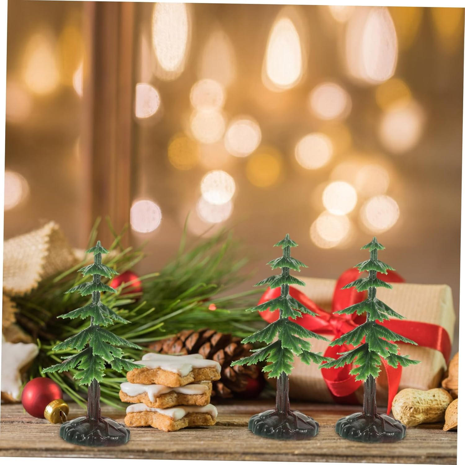 20Pcs Miniature Christmas Tree Artificial Simulation Tree Ornament for Desktop Landscape Decoration Xmas Craft Figurine Set image number 1