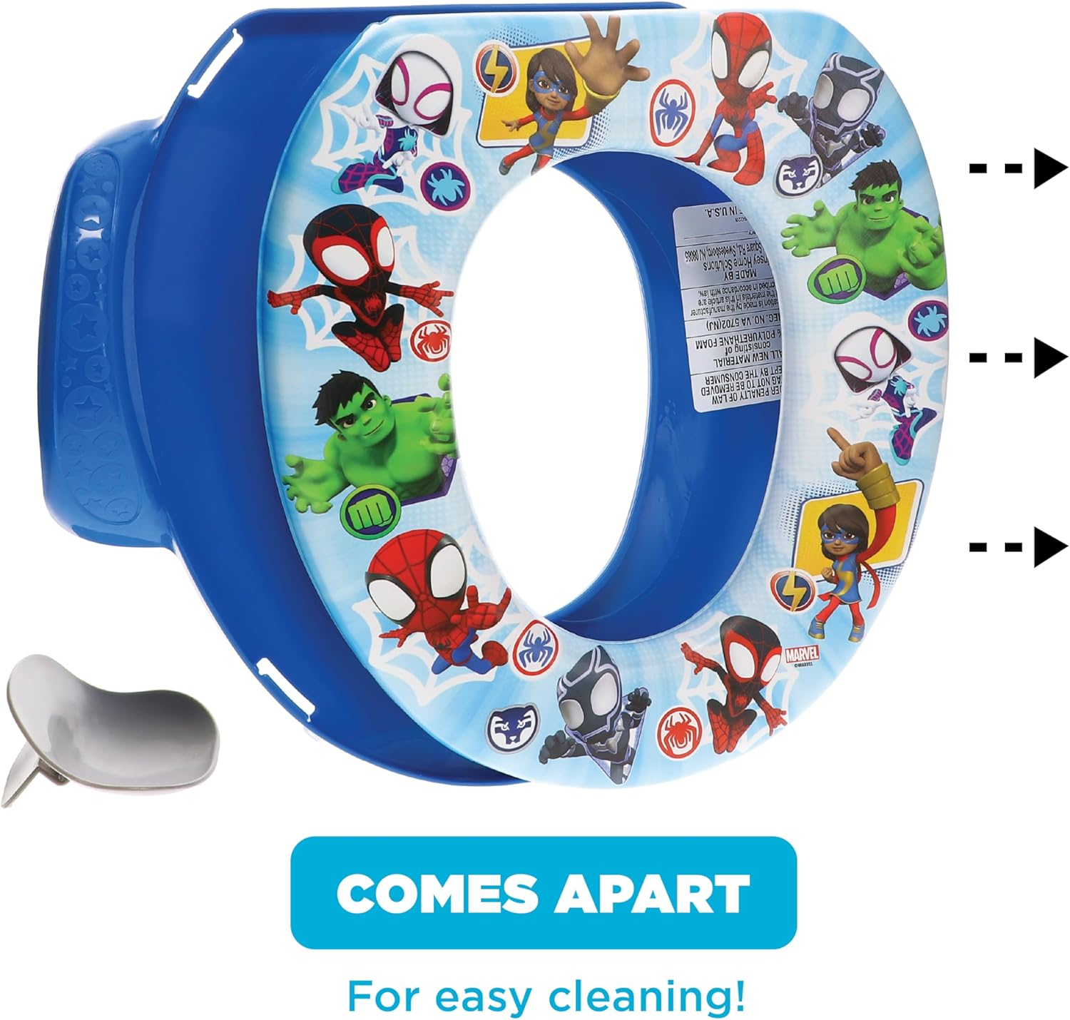 Spidey and His Amazing Friends Team up Soft Potty Seat and Potty Training Seat - Soft Cushion, Baby Potty Training, Safe, Easy to Clean image number 4