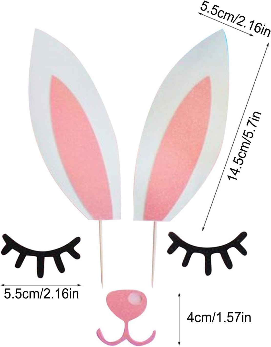 Cake Decoration Cards, Deer Antler Bunny Ears Cake Decoration, Festive Cake Decorating Dessert Toppers for Christmas Wedding Birthday image number 6