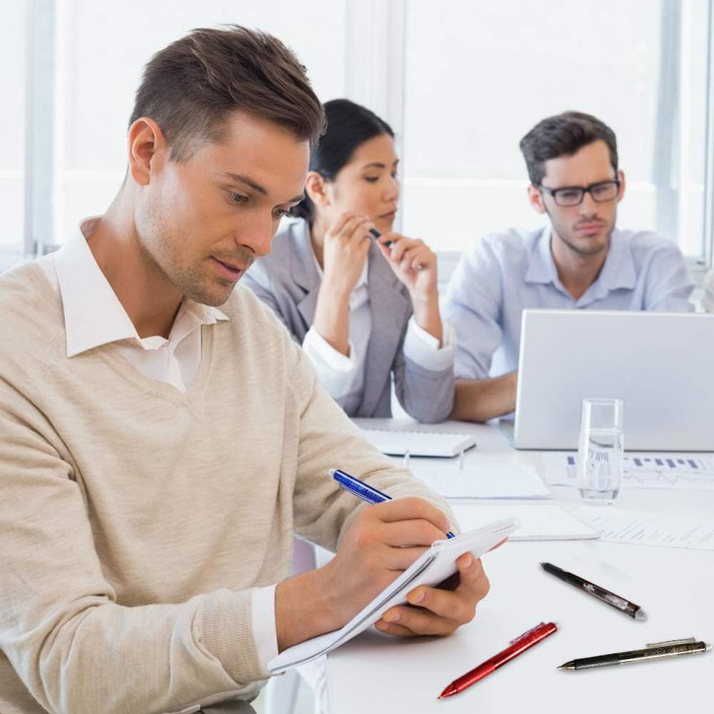 Erasable Gel Pens, 15 Pack Retractable Erasable Pens Clicker, Fine Point, Make Mistakes Disappear, 11 Black 2 Blue 2 Red Inks for Writing Planner and Crossword Puzzles image number 6