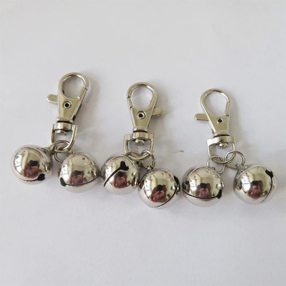 4 Pcs Pet Bells 304 Stainless Steel Dog Bells Gold and Silver Bell Training Charm Pendants Jewelry for Pet Dog Cat Necklace Collar image number 2