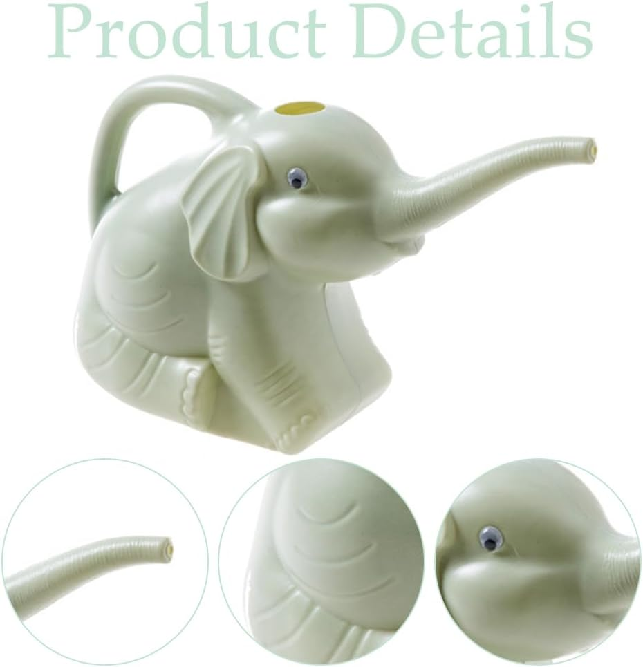 2L Elephant Long-Billed Watering Can, Long-Billed Plant Waterer with Ergonomic Handle, Decorative Plant Watering Can, for Home Gardens, Lawns, and Patios (Green) image number 3