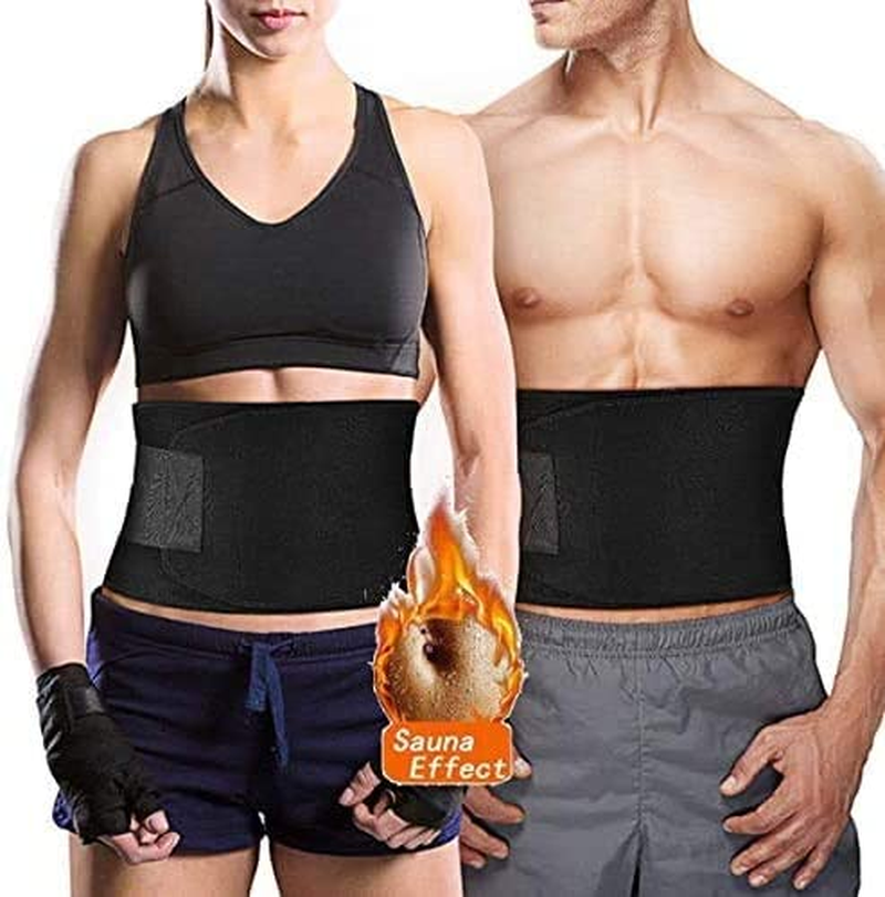 Waist Trimmer Belt, Weight Loss Wrap Waist Trainer Belt for Women Men Adjustable Slimming Sweat Stomach Fat Burner Low Back Lumbar Support Abdominal Trainer with Sauna Suit Effect
