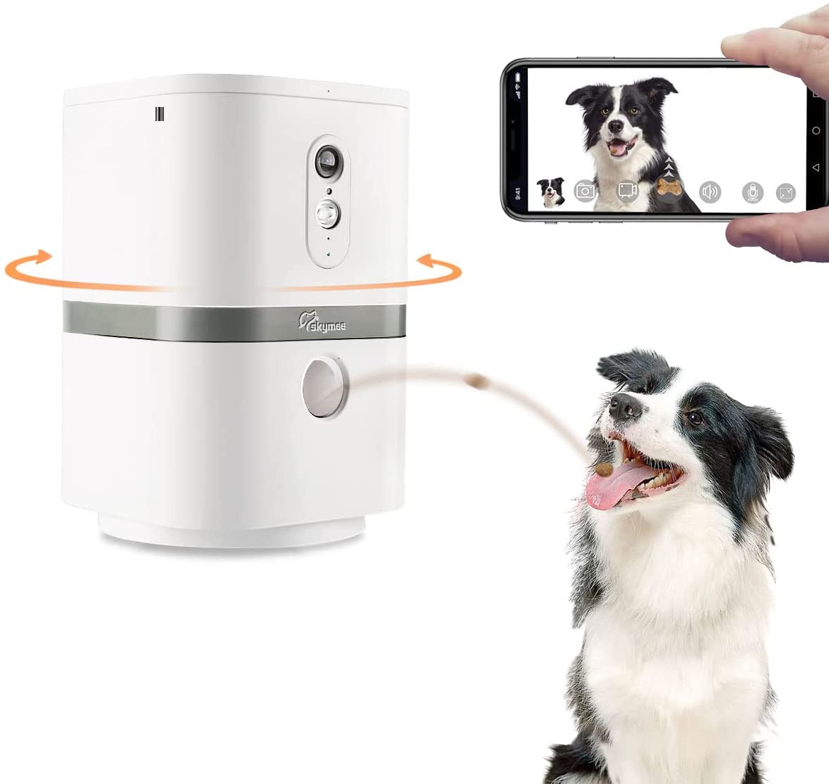 SKYMEE Smart Automatic Pet Feeder Food Dispenser for Cats & Dogs - 1080P Full HD Pet Camera Treat Dispenser with Night Vision and 2-Way Audio, Wi-Fi Enabled App for Iphone and Android image number 4