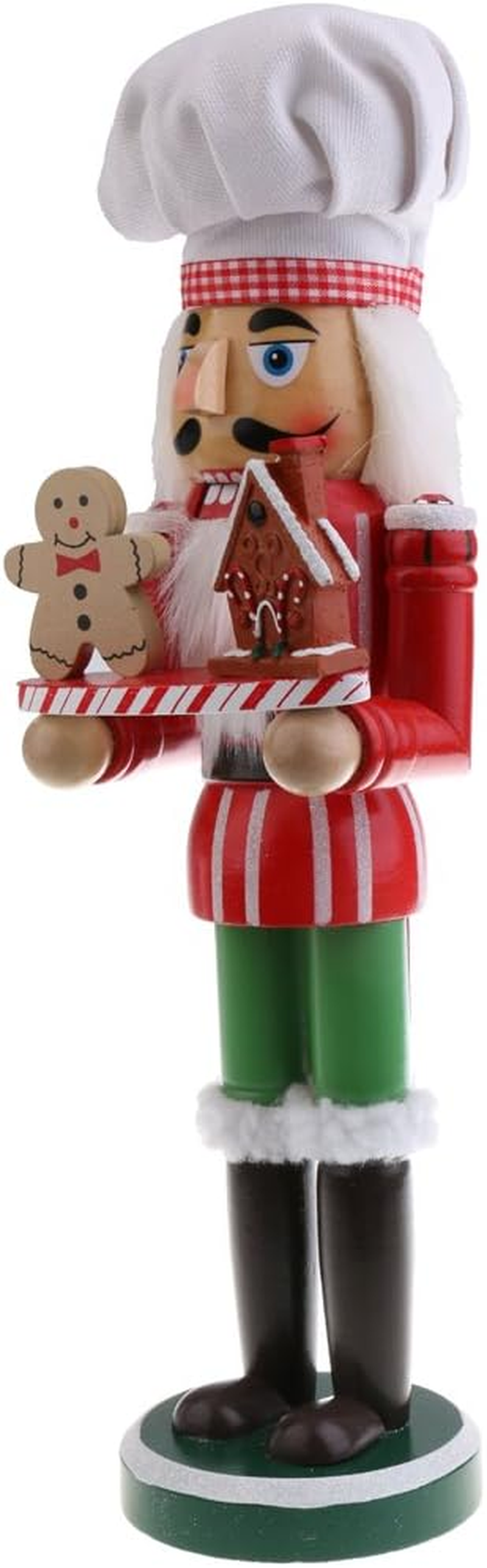 36CM Wooden Hand Painted Cook with Tray Nutcracker Christmas Decorative Ornament Gifts image number 6