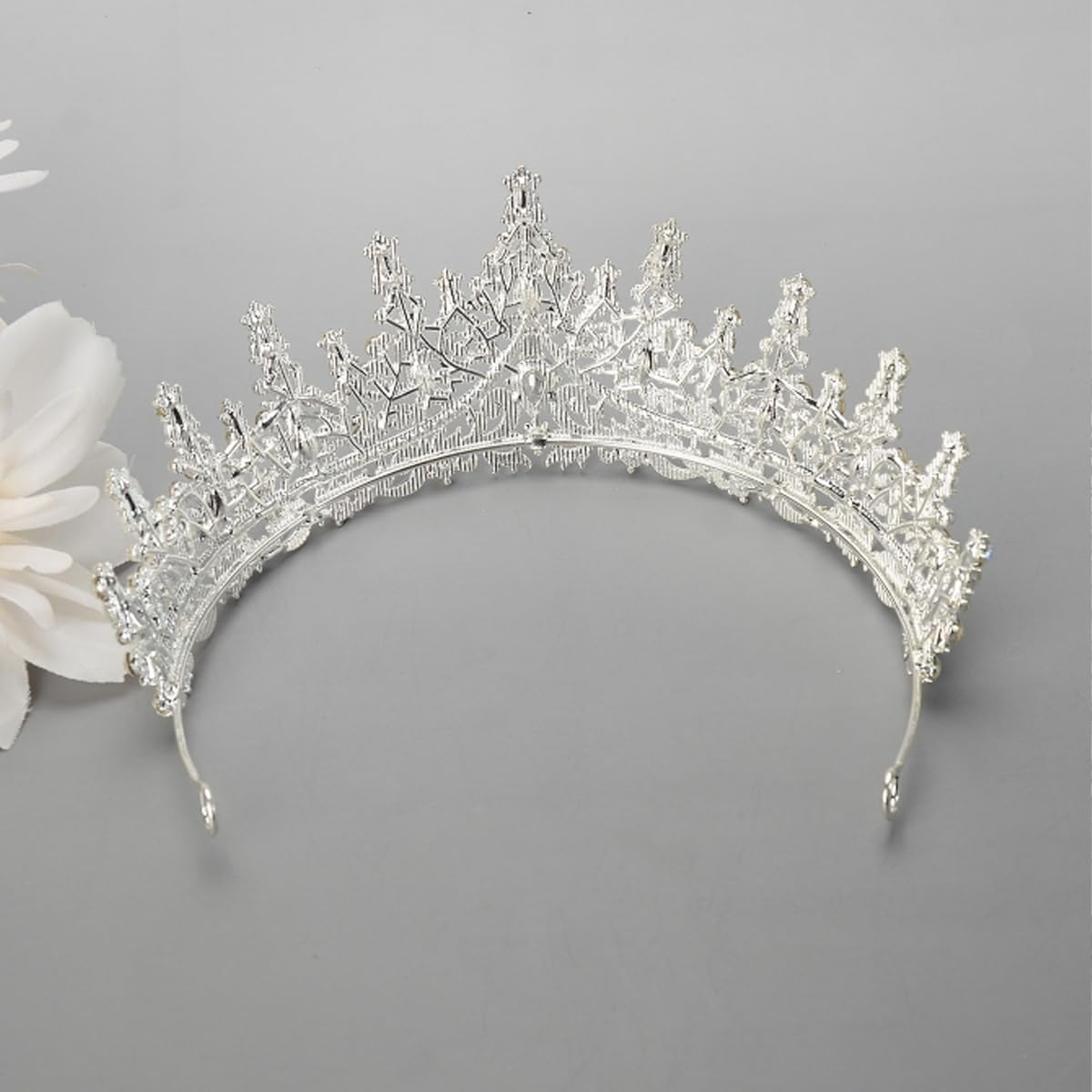 AIMALL Luxury Bridal Crown, Full Diamond Crystal Headband, 5.9 Inches Wide, Available in 6 Colors, Perfect for Weddings and Special Occasions - Gold-White image number 6