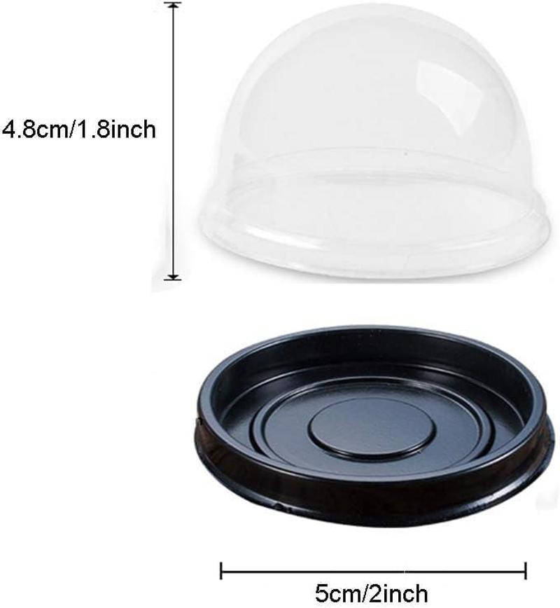 50 Set Clear Plastic Mini Cupcake Boxes Muffin Pod Dome Muffin Single Container Box Wedding Birthday Gifts Boxes Supplies (Black) image number 3