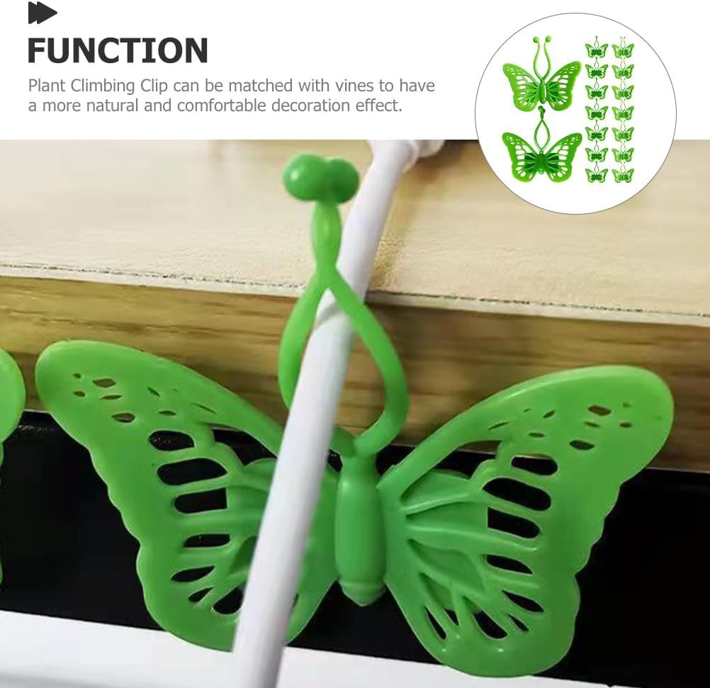 BESPORTBLE 20Pcs Green Self Adhesive Plant Clips for Climbing Plants Garden Support Hooks Fixers for Indoor and Outdoor Use Ideal for Vines and Stems image number 1