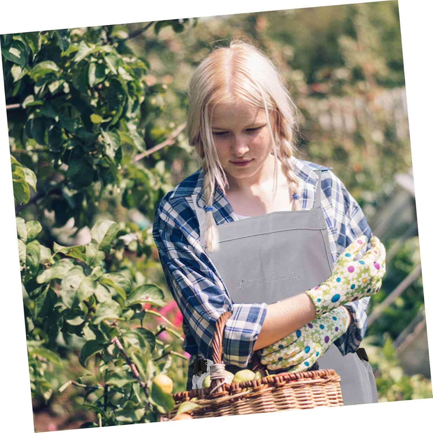 BESPORTBLE Oxford Cloth Apron Large Pockets for Gardening Fruit Picking and Vegetable Harvesting Fabric Apron for Outdoor Use image number 1