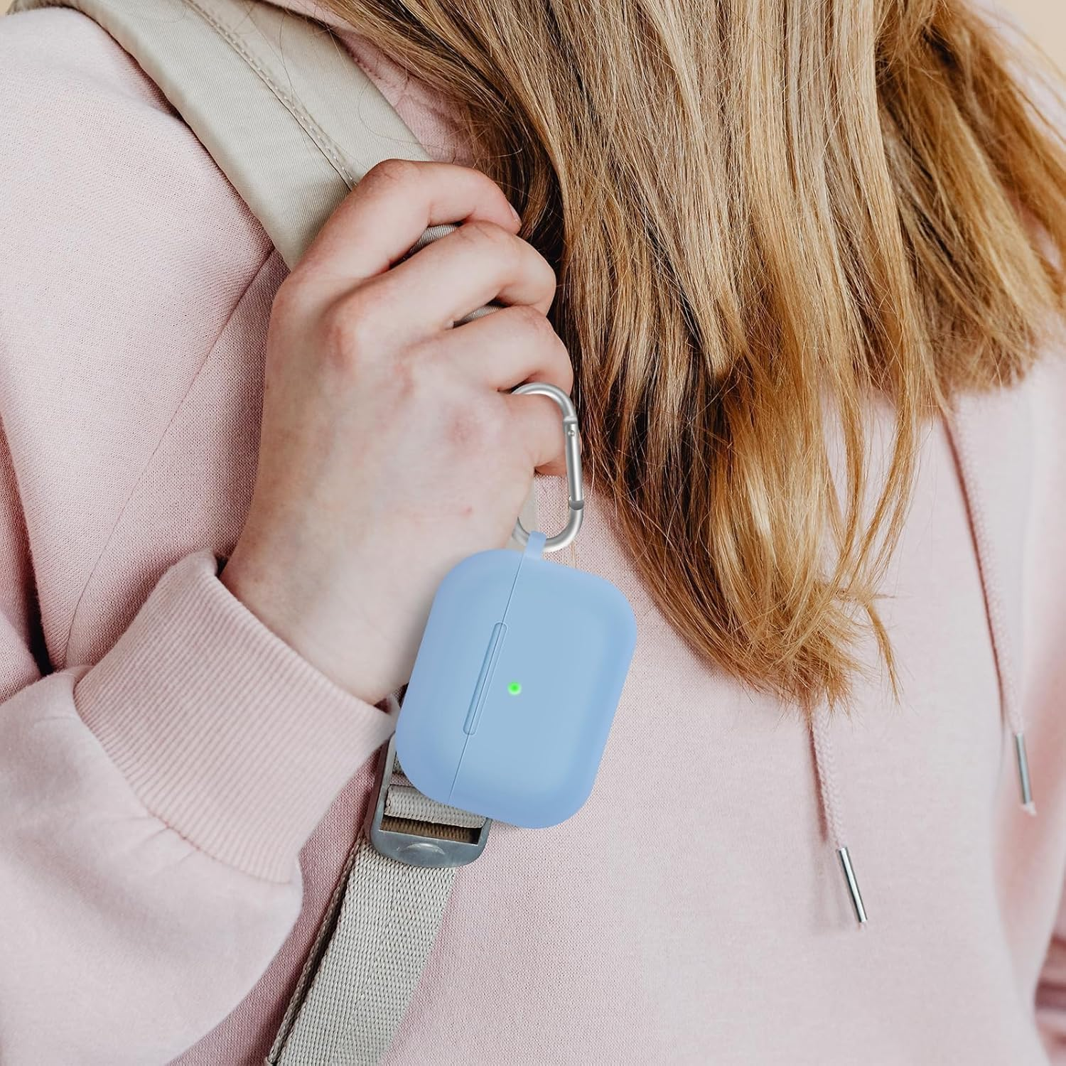 For Airpods Pro Case Cover with Cleaner Kit,Soft Silicone Case for Apple Airpod Pro 1St/2Nd Generation,Airpods Pro/Pro 2 Case Accessories with Keychain-Denim Blue - A2-Sky Blue image number 3