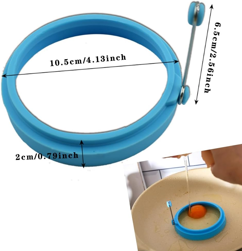 4 Pack Egg Cooking Rings Egg Mcmuffin Ring,Food Grade Silicone Rings - Perfect Non-Stick Fried Pancake Cooking Molds,4 Inch/10 Cm Diameter Heat-Resistant Kitchen Tools image number 3
