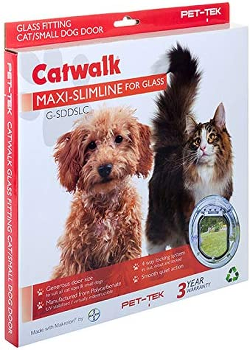 Pet-Tek Glass Fitting Pet Door, Clear, 30.4Cm image number 1