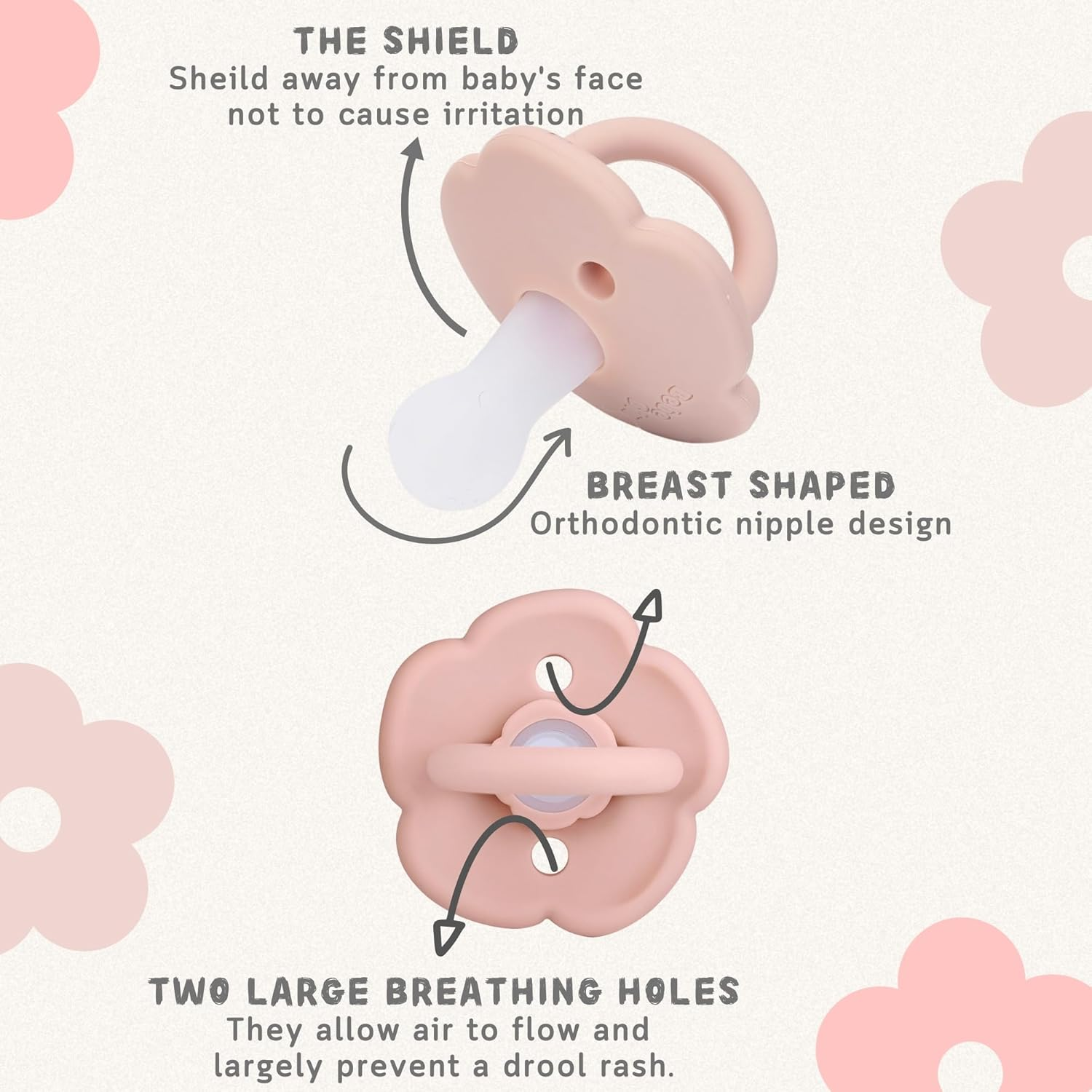 Baby Dummy, Pack of 2 Dummies, Bpa-Free Silicone Soothers, Baby Pacifier with Large Air Holes, Newborn Essentials 6 Months Up image number 3