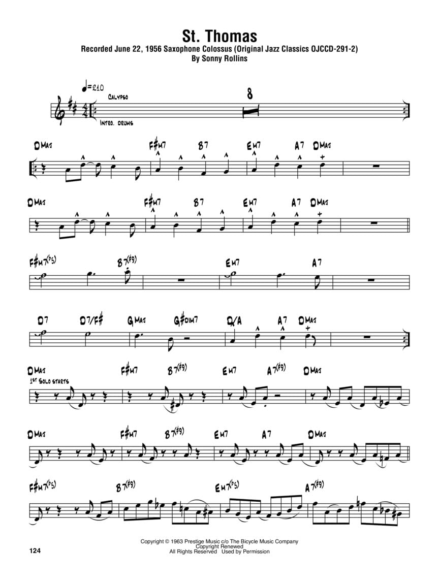 Sonny Rollins Omnibook: for B-Flat Instruments