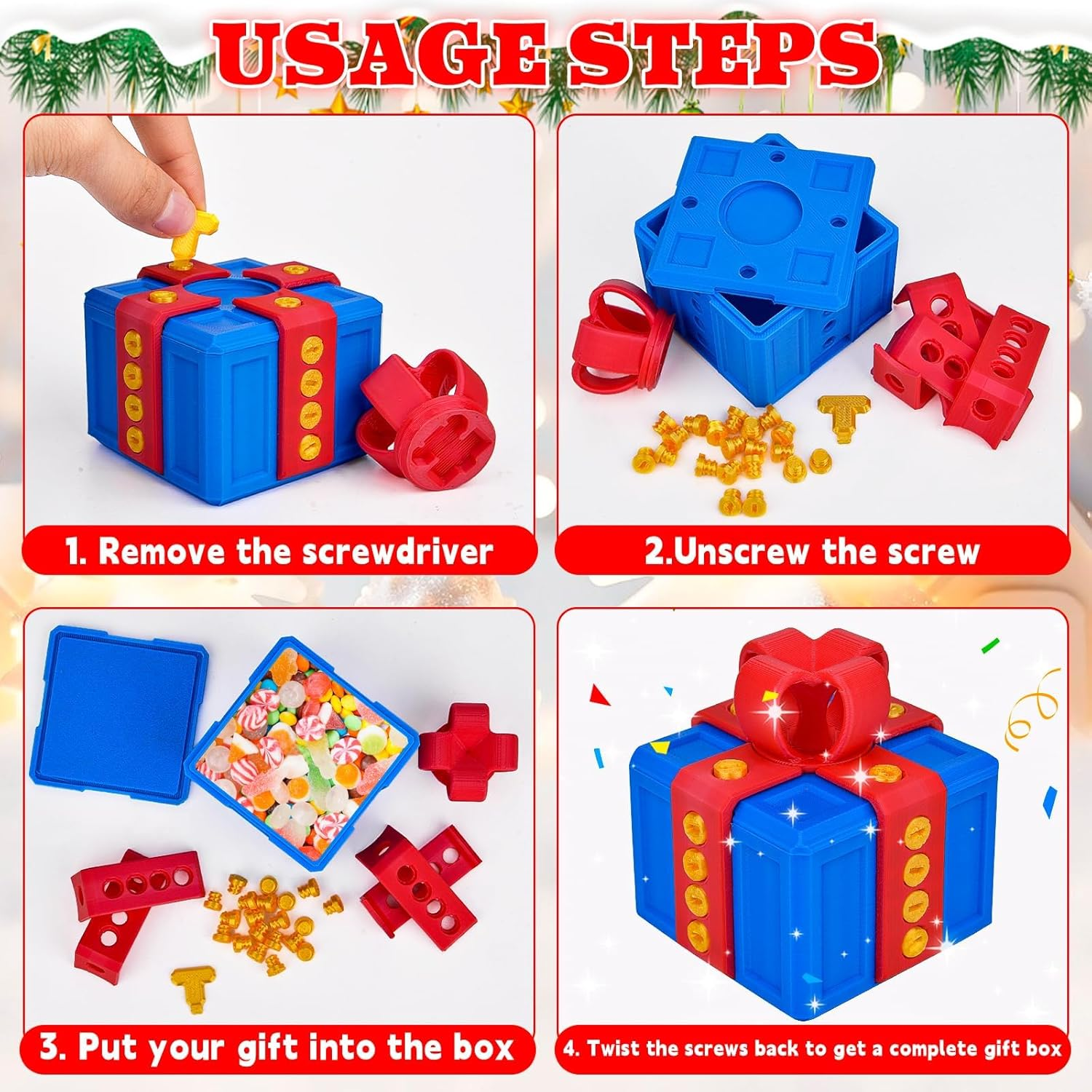 Really Annoying Gift Box with Twist Storage and Assorted Colors,3D Printed Really Annoying Gift Box with Screws Prank image number 2