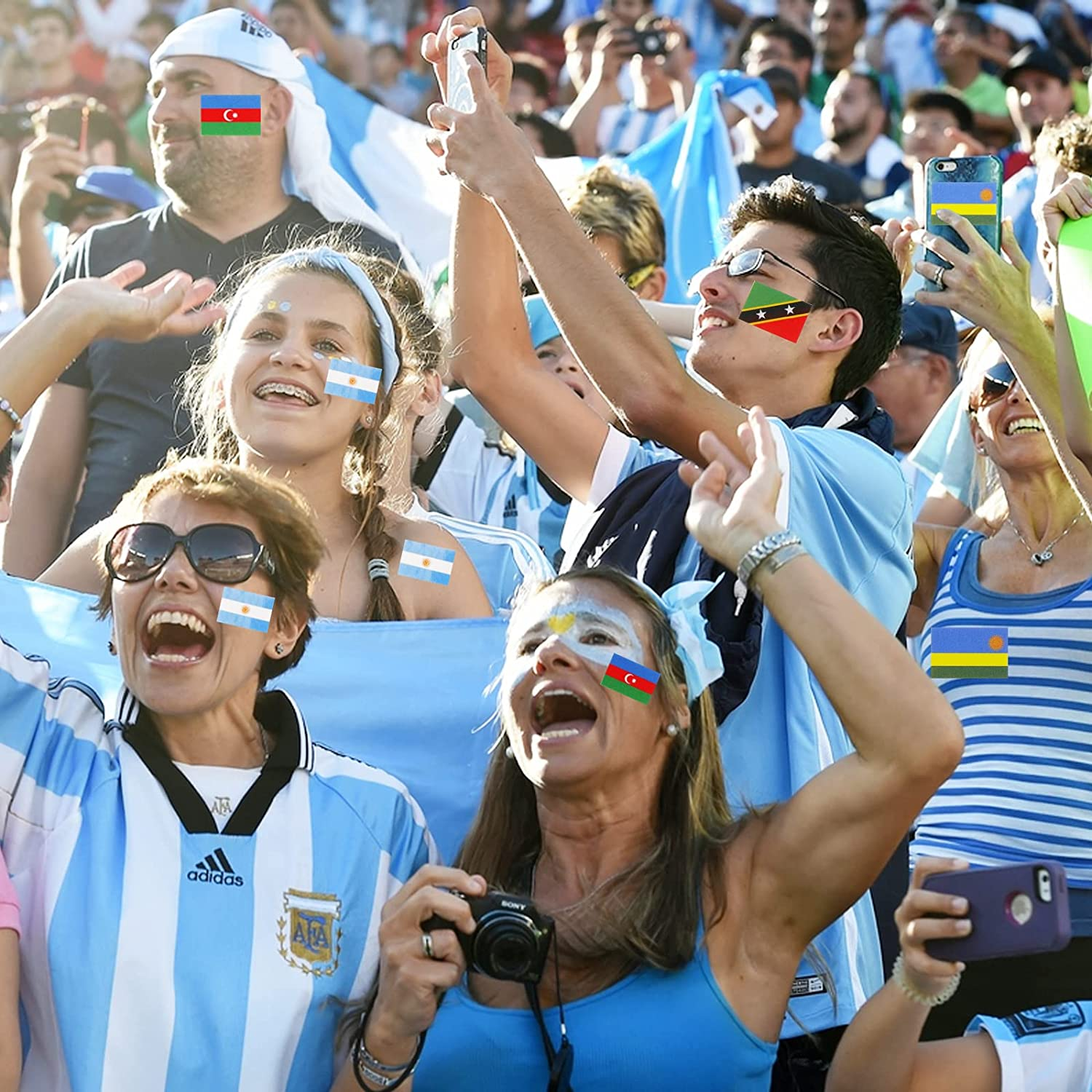 YACAISI 384 PCS World Flag Stickers, Waterproof Countries Flags PVC International Country 192 Stickers Travel Mini for School Planner Scrapbook Journal image number 4