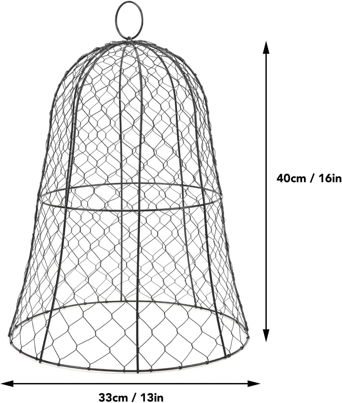10 Packs Black Garden Chicken Wire Cloche Cover with Top Hook, Bell Shape Design, Iron Material for Effective Plant image number 5