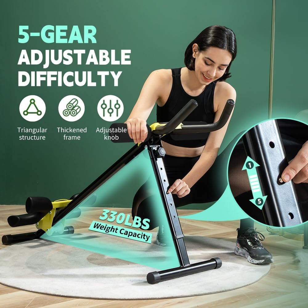 Leikefitness Height Adjustable Ab Trainer Abdominal Whole Body Workout Machine Waist Cruncher Core Toner Leg Thighs Buttocks Shaper with LCD Monitor AB9380 image number 5