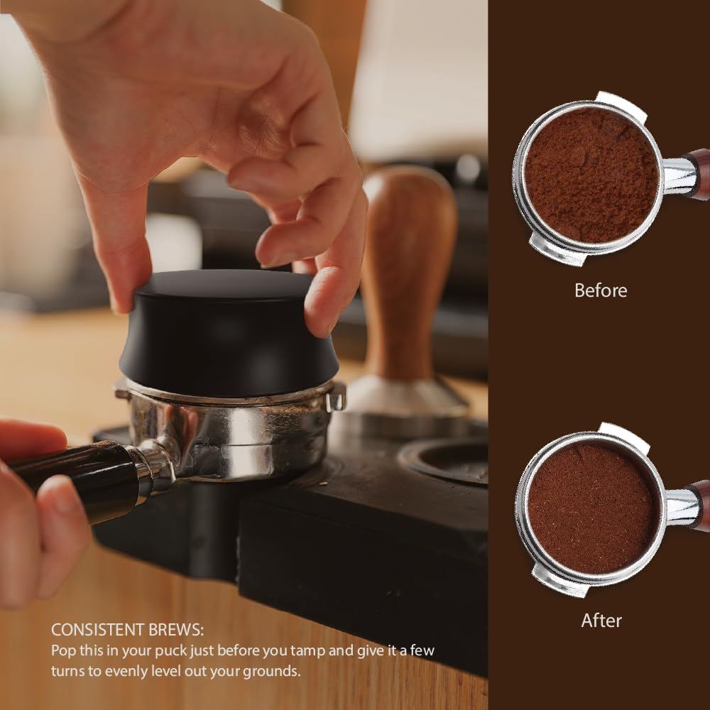 KYONANO 58.5Mm Coffee Distributor, Coffee Gravity Distribution Tool, Espresso Adaptive Distributor and Leveler Tool Compatible with 58Mm Bottomless Portafilter, 304 Stainless Steel 5 Blade Base image number 5