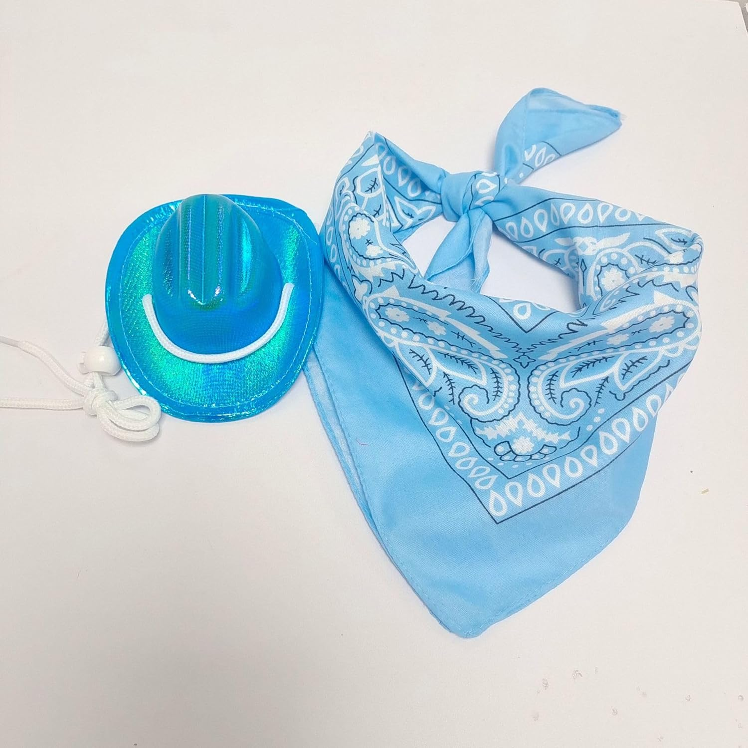 Dog Cowboy Hat Dog Cat Cowboy Hat Costume Cowboy Accessories for Pet Space Shiny Cowboy Hats for Dog Cat (Blue, One Size) image number 1