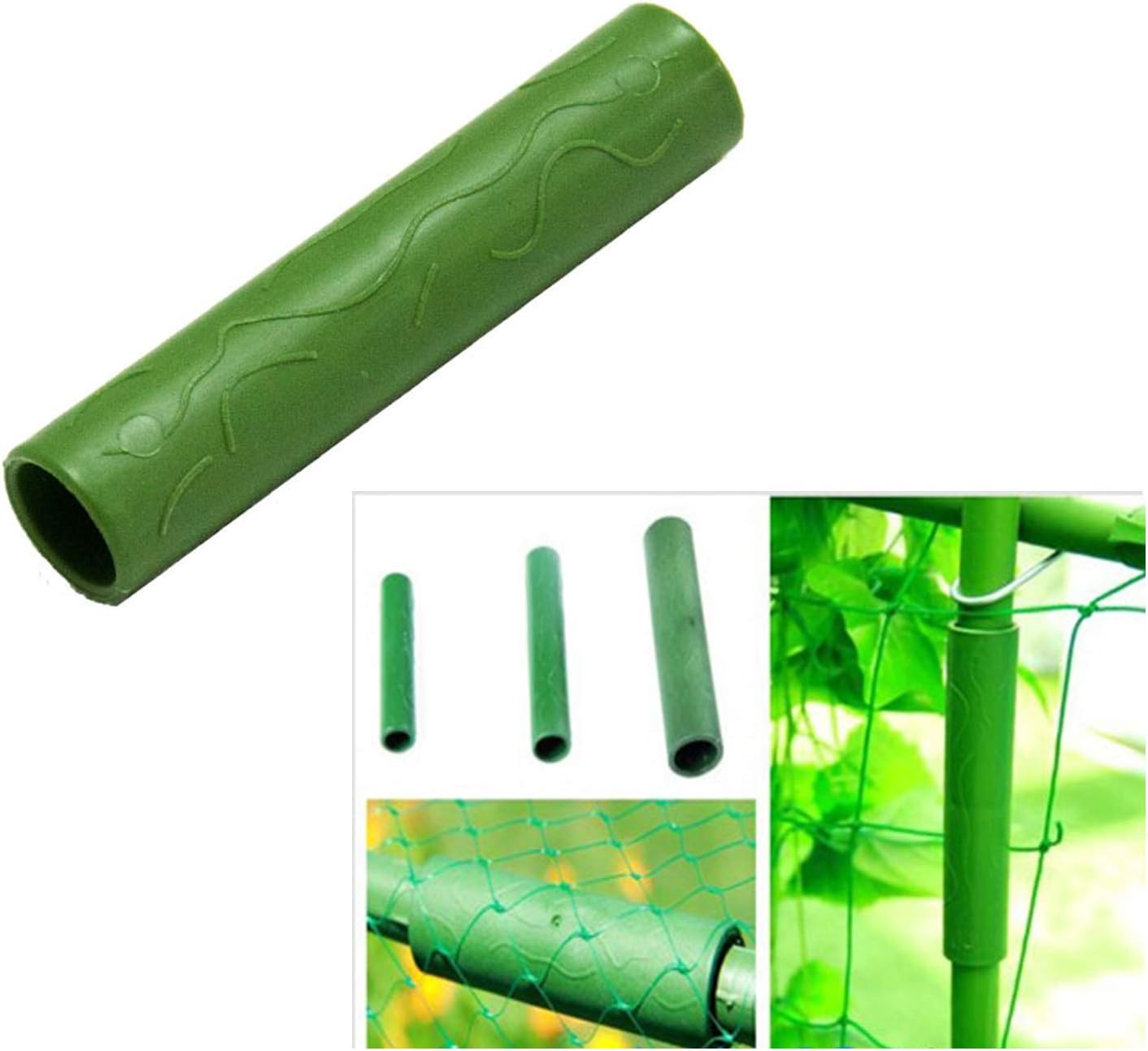 24PCS 11Mm Garden Stake Straight Connectors, Plastic Garden Stake Connecting Pipe, Green Plant Support Stake Connectors for Plant Stakes image number 4