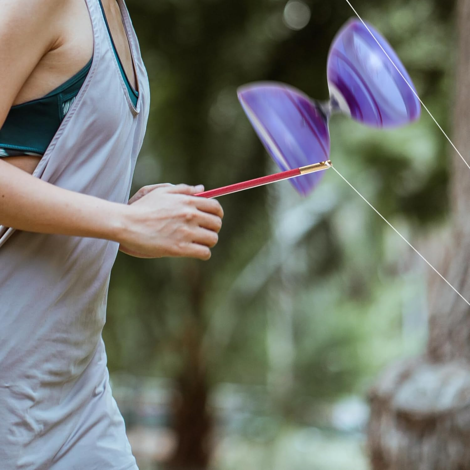 Totority Five Bearings Chinese Diabolo Yoyo Set with Fiberglass Sticks-Adjustable Strings for All Ages - Best for Fitness and Tricks image number 4