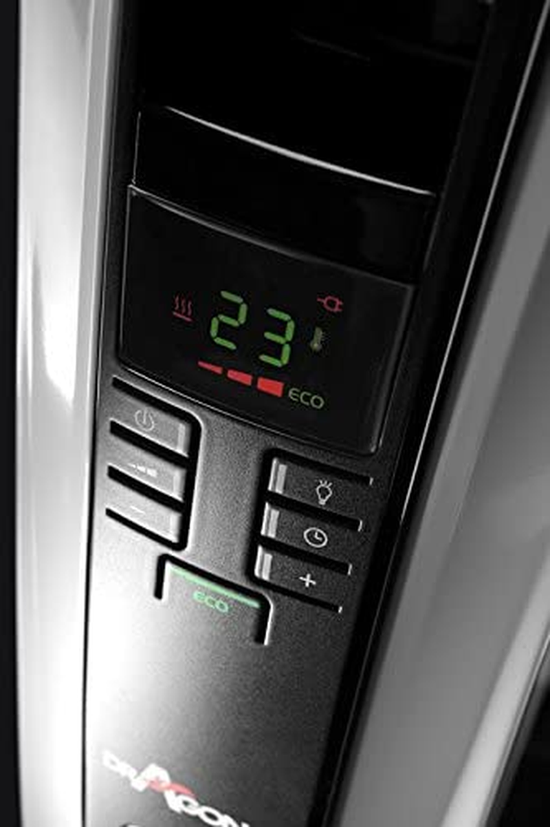 De'Longhi Dragon 4 Electric Oil Column Heater TRD42400ET, 11 Fin Home Heater for Medium to Large Rooms, Safety Thermostat, 24-Hour Timer, LED Display, 2400W, White image number 2