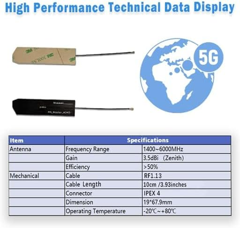 Maswell Internal Antenna Triple Band Wifi for Wifi 2.4G Wifi 5G Wifi 6 and Cellular 5G 4G LTE Bands High Gain Ipex 10Cm image number 6
