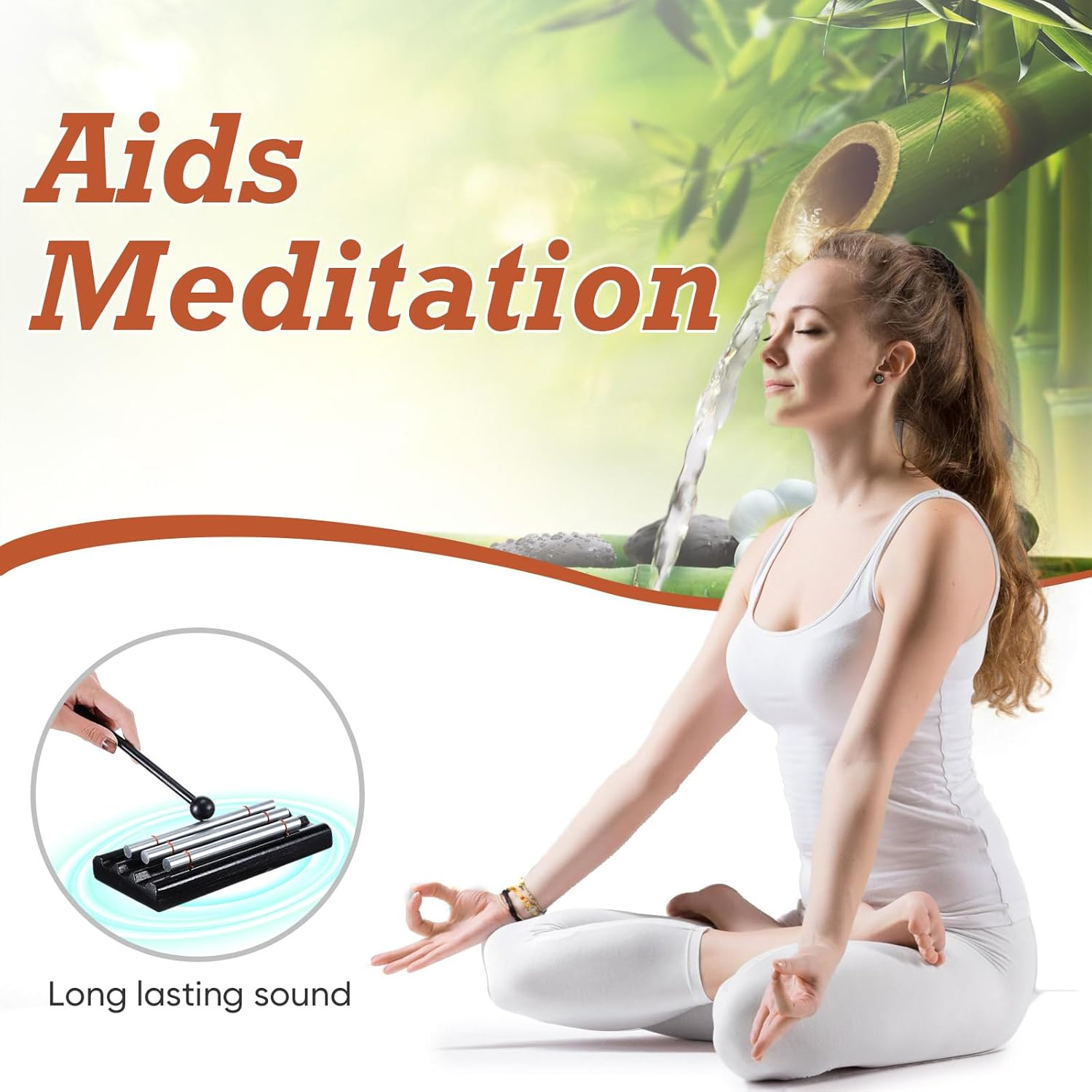 Classroom Chime Meditation Chimes Trio Teacher Three Tone Hand Bell for Management Mindfulness Percussion Instrument Reminder with Mallet Storage Bag for Prayer Teacher Gift Eastern Music Yoga