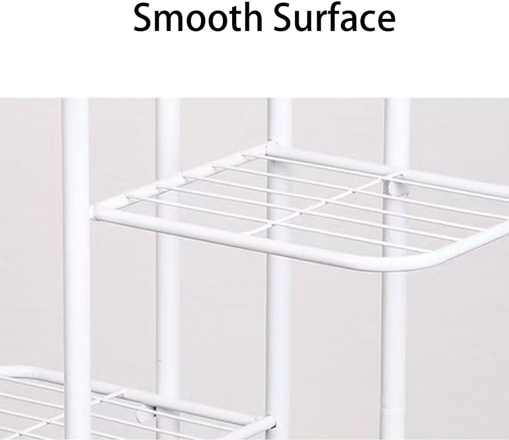 Hbluefat 4 Tier Metal Plant Stand Rack, 5 Potted Multiple Flower Pot Holder Shelf, Indoor&Outdoor Planter Display Shelves for Patio Garden, Living Room, Corner Balcony and Bedroom (White) - Black image number 3