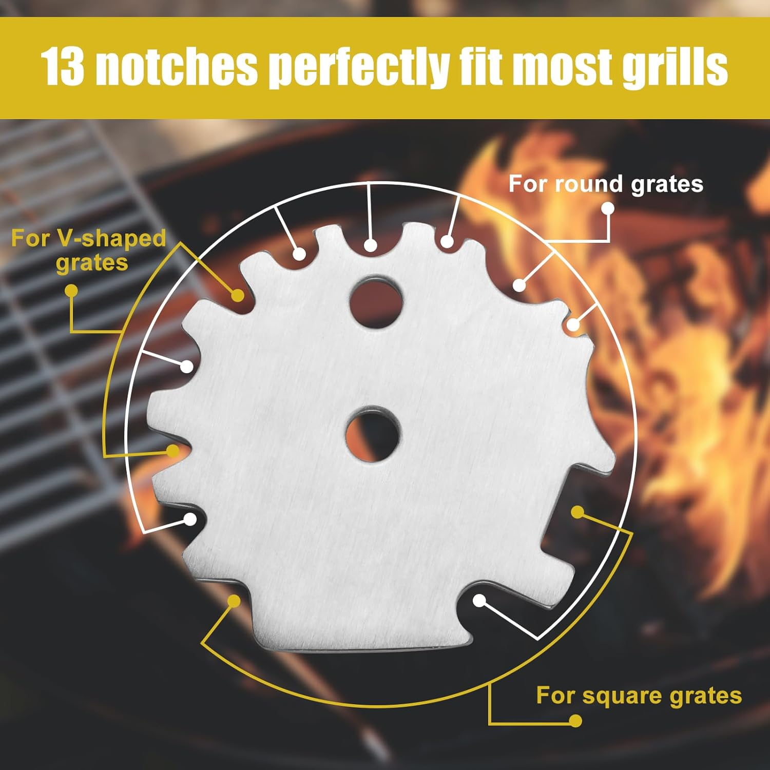 BBQ Grill Scraper Stocking Stuffer, Grill Cleaning Tools Bristle-Free for Griddle Ideal Gifts for Christmas Kitchen Gadgets Cleaner & Built-In Bottle Opener Grill Scraper for Outdoor Grill