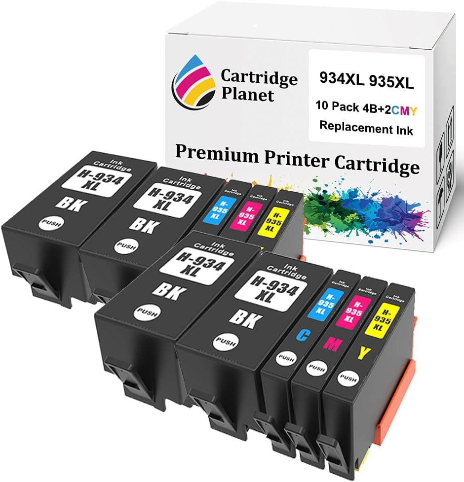 Cartridge Planet 10 Pack (4BK,2C,2M,2Y) Compatible Ink for HP 934XL 935XL for HP Officejet 6820 Officejet Pro 6230 Officejet Pro 6830