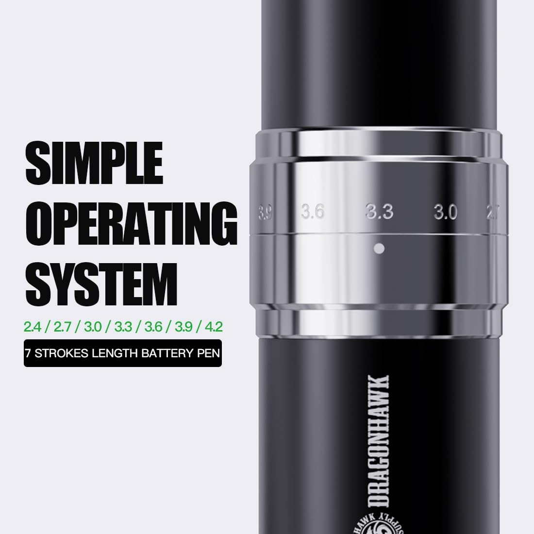 Dragonhawk Wireless Tattoo Gun Machine 2 Batteries 1500Mah 7 Strokes Length 2.4Mm - 4.2Mm for Beginners image number 2