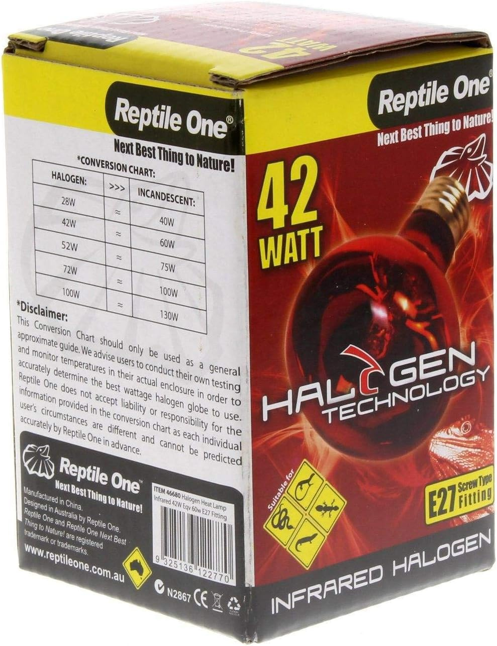 Reptile One 42 Watt Infrared Heat Globe Bulb Lamp Eqv 60W Eddison Snake, Lizard image number 3