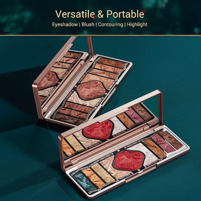 FLORASIS Floral Engraving Phoenix Makeup Palette, Delicate Engravings, Multi-Functional, Long Lasting, Skin-Loving Extracts, 01 Gold Brown, 12.8G image number 5