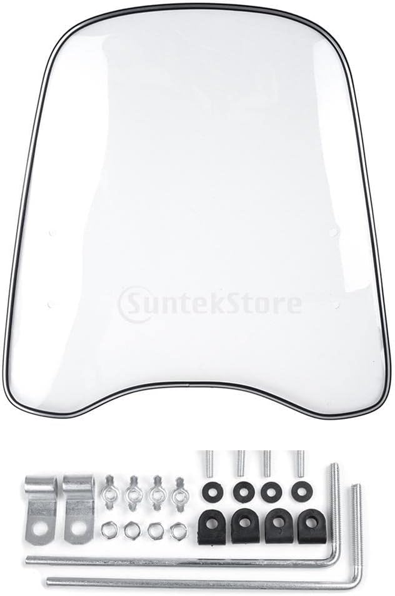 Windproof Clear Front PC Windshield for Motorcycle Scooter image number 1