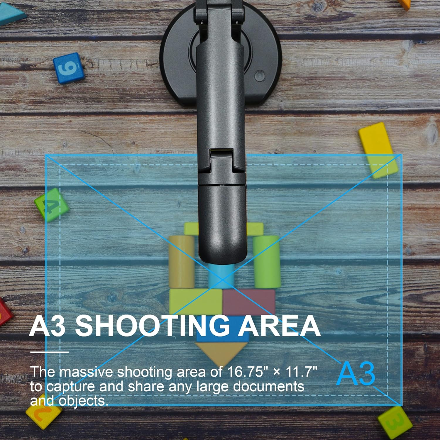 JOYUSING V500S 8MP Document Camera for Teachers, USB Visualiser for A3 Size, LED Light, Autofocus, OCR for Windows, Classroom Presentation, Remote Teaching, Web Conferencing, Mac, Windows, Chromebook image number 4