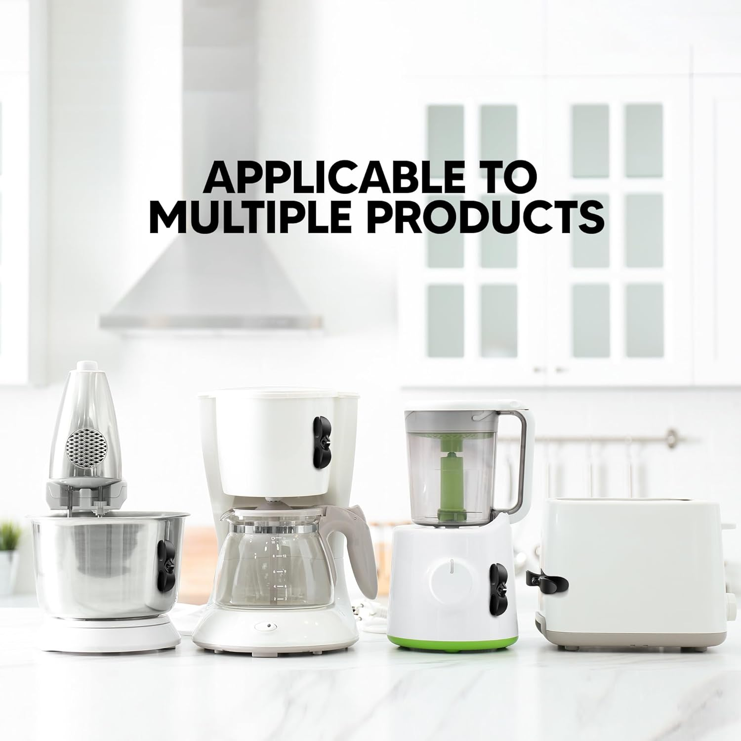 Cable Management Cord Organizer - 6 Pack Black & White, Wraps Multiple Cables, for Mixers, Blenders & Small Appliances image number 2