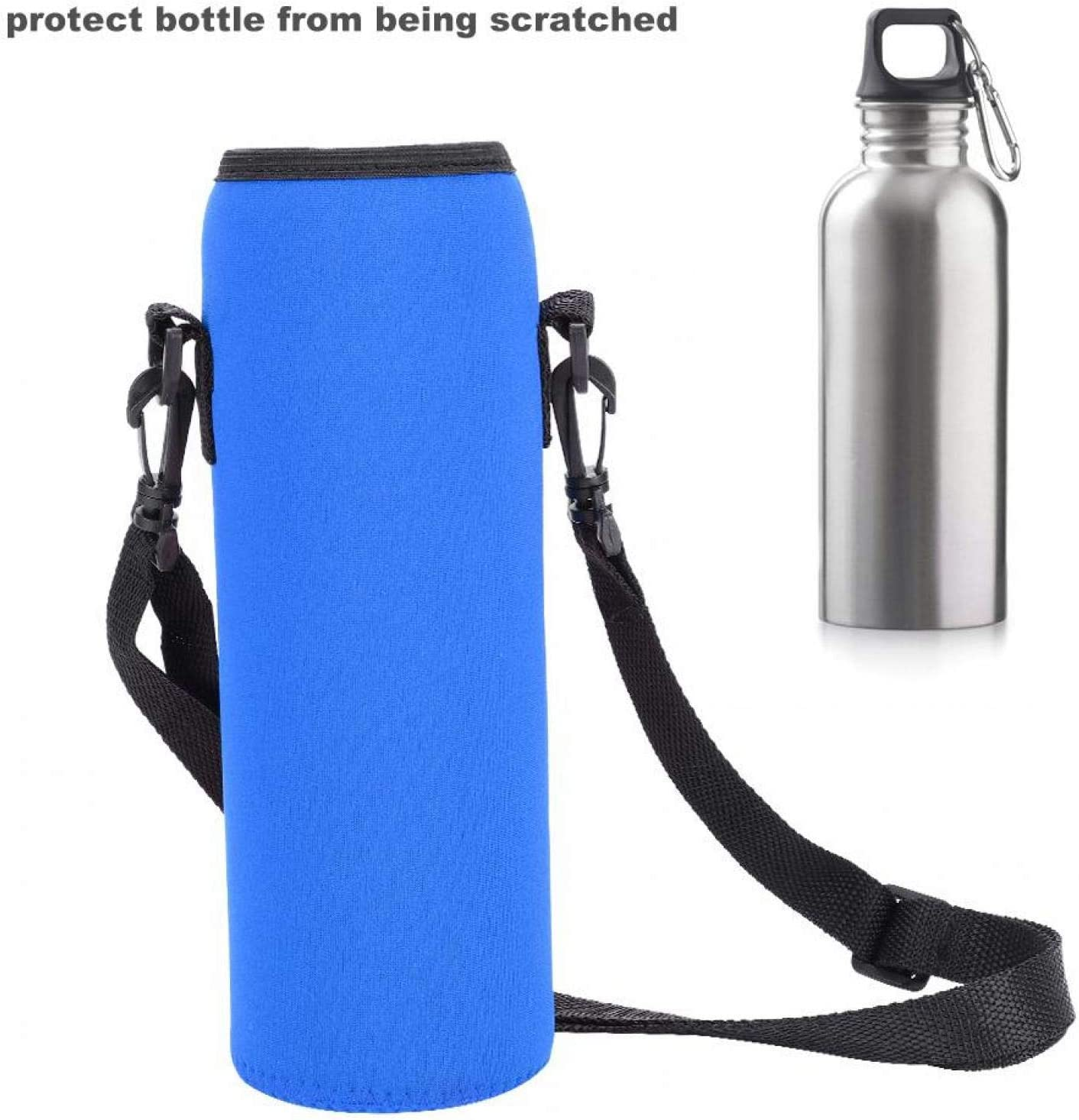 Water Bottle Bag Water Bottle Case Thermal Holder Bag Protect Bottle from Being Scratched for Various Kinds of Bottles(Blue) image number 5