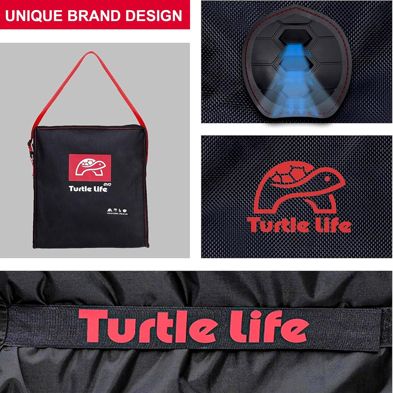 Turtle Life BBQ Grill Cover, 72 Inch Heavy Duty Waterproof 4-6 Burner Barbecue Gas Grill Covers for Weber Genesis Char-Broil Brinkmann, No Fading within 2 Years, Black image number 4