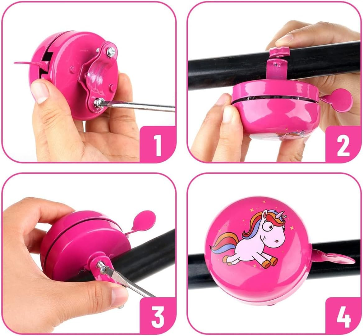 AIMALL Kids' Mountain Bike Bell with Cute Strawberry Cartoon Design, Fits Handlebars 0.79 to 0.91 Inch Diameter, Durable Aluminum Construction for Children'S Bicycles image number 6