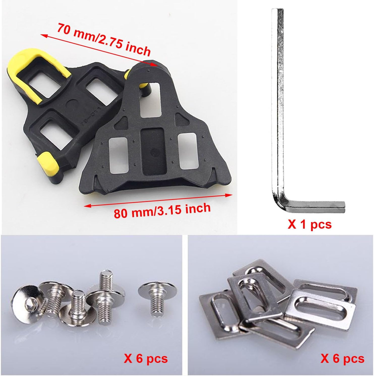 Road Pedal Cleat, 2 Pcs Bicycle Pedal Cleats, Road Bike Cleats for Shimano SPD SM-SH51 Locking Cycling Pedals Cleat System Shoes, Bike Indoor Cycling & Road Bike Bicycle Set image number 4