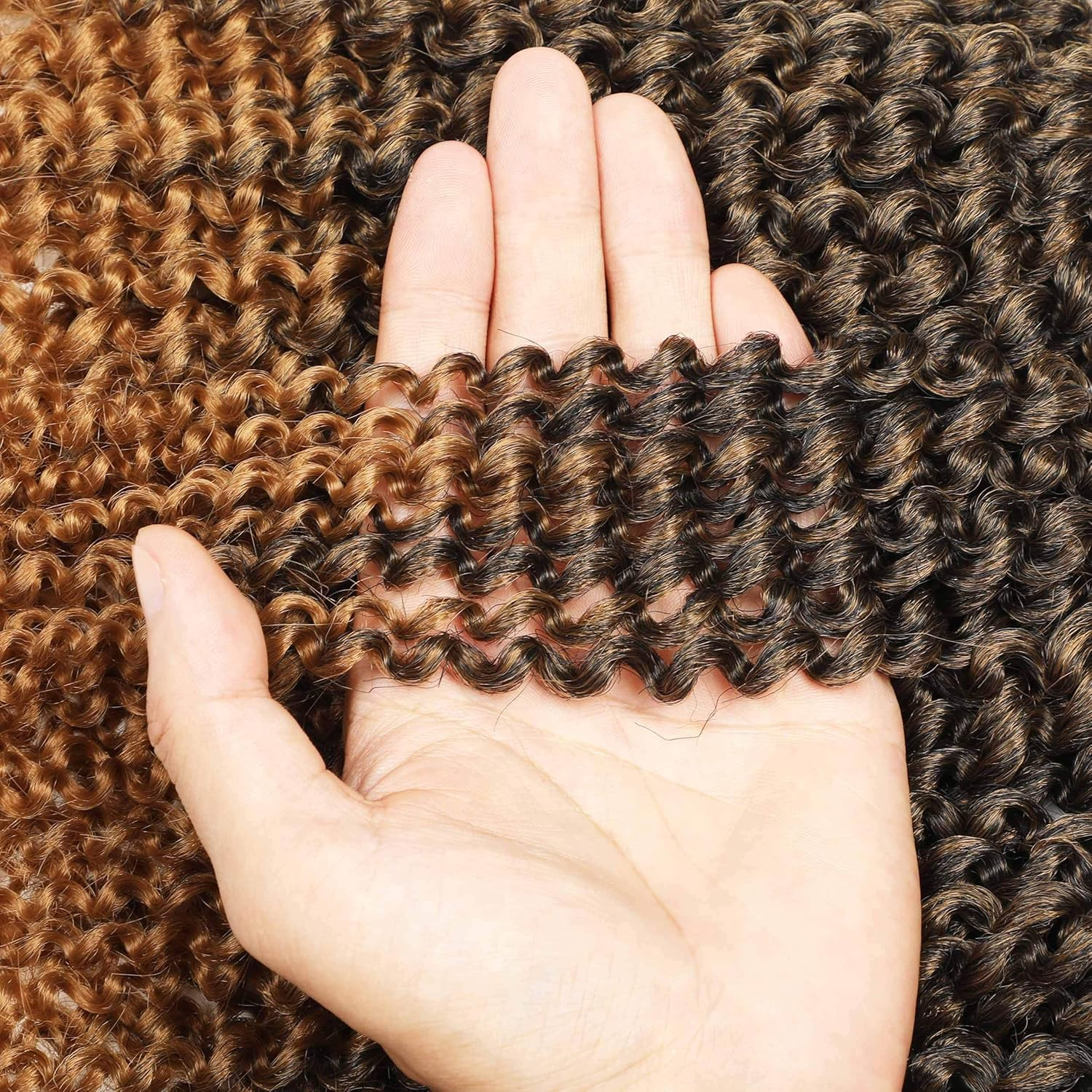 3Pcs/Pack Marley Bob Kinky Curl 8 Inch Afro Kinky Twist Hair Soft Synthetic Crochet Braiding Hair Extention (1B/27) image number 4