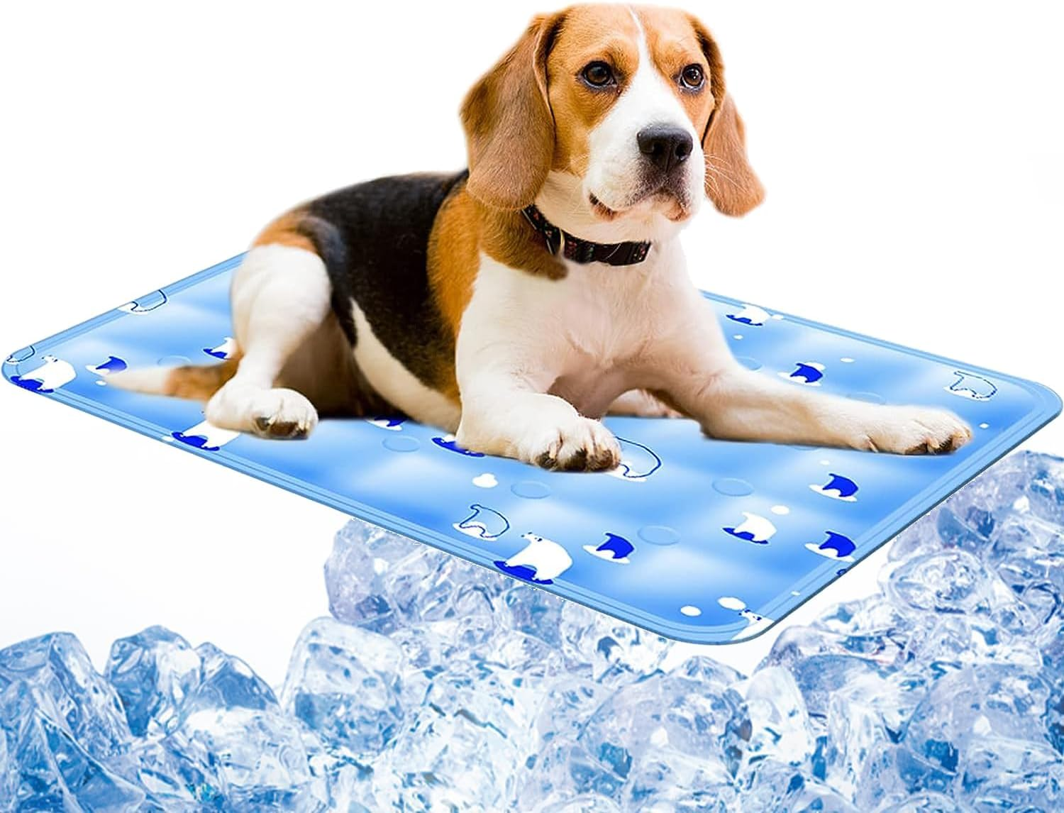 Dog Cooling Mat, Pressure Activated Pet Cooling Mats for Dogs, Dog Cooling Ice Pads with Non-Toxic Gel, Sized for Pets under 77 Lbs, Durable, Scratch-Resistant, Anti-Slip(35.4X 23.6 In) image number 1